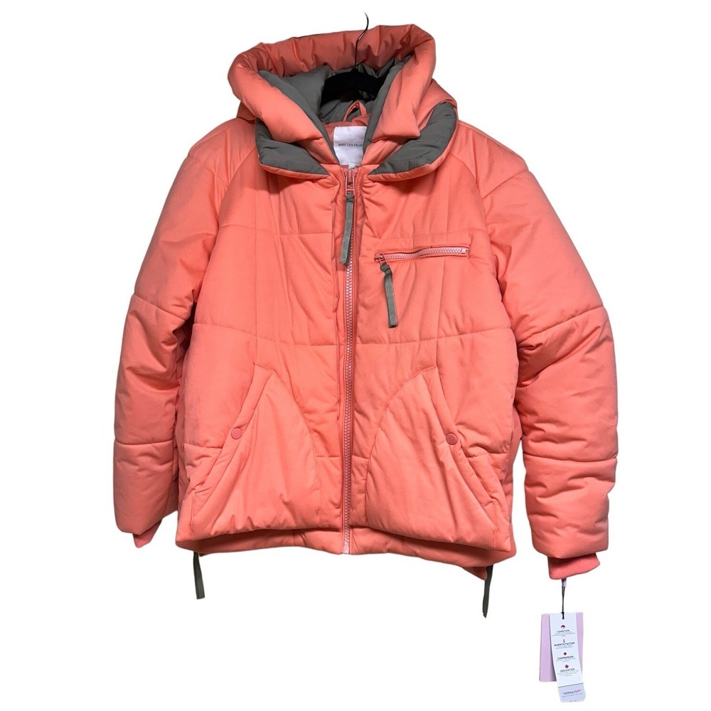 Anthropologie‎ Avec Les Filles Orange Colorblocked Puffer Jacket Women's Large